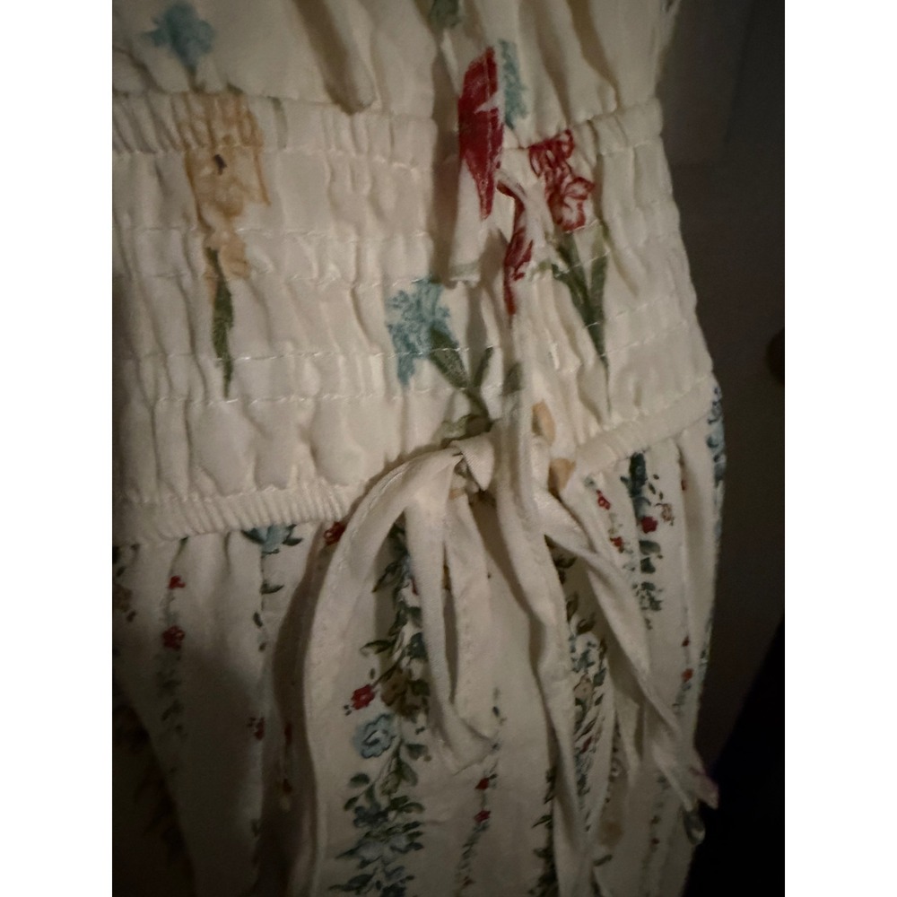 Perch by Blu Pepper Floral Smocked Waist Tiered Maxi Dress White 2X Cottagecore - Picture 5 of 11